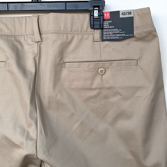 NWT Under Armour Size 42 Showdown Chino Golf Pants Khaki Lightweight 36" Inseam - Picture 4 of 8